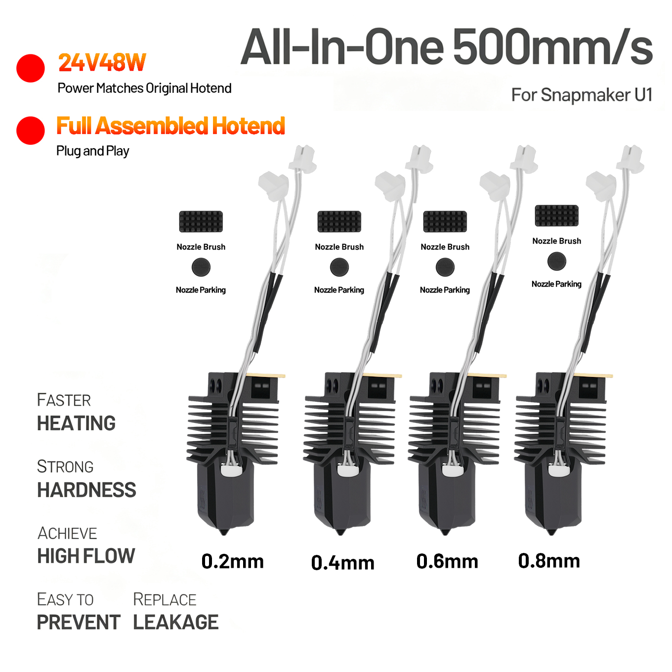 Hotend For Snapmaker U1 24V 48 - огляд і ціна High Flow Ceramic Hotend